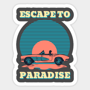 Endless Summer Paradise retro Sticker